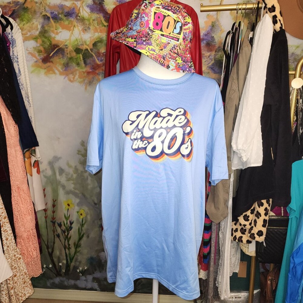 Made In The 80's Costume XL T-Shirt & Bucket Hat Combo